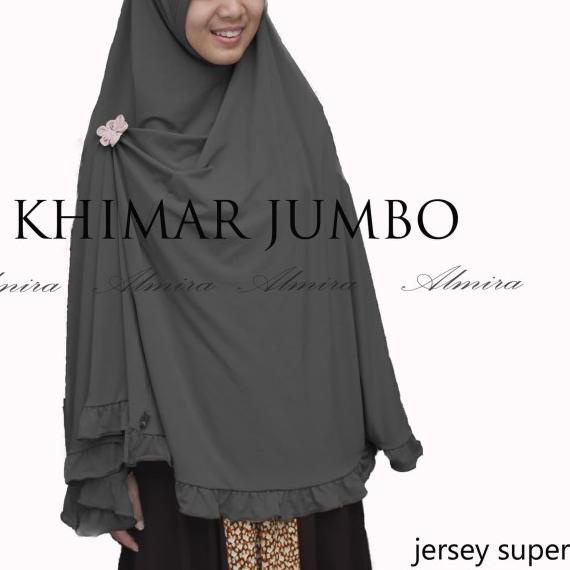 Jilbab Kerudung Bergo Khimar Jumbo Syari Almira - Putih