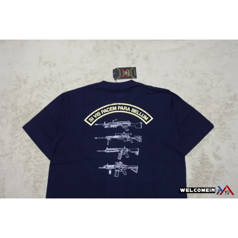 Kaos Premium Tactical Si Vis Pacem Para Bellum Pendek Biru Dongker / T-Shirt Cotton Combed Opsyle