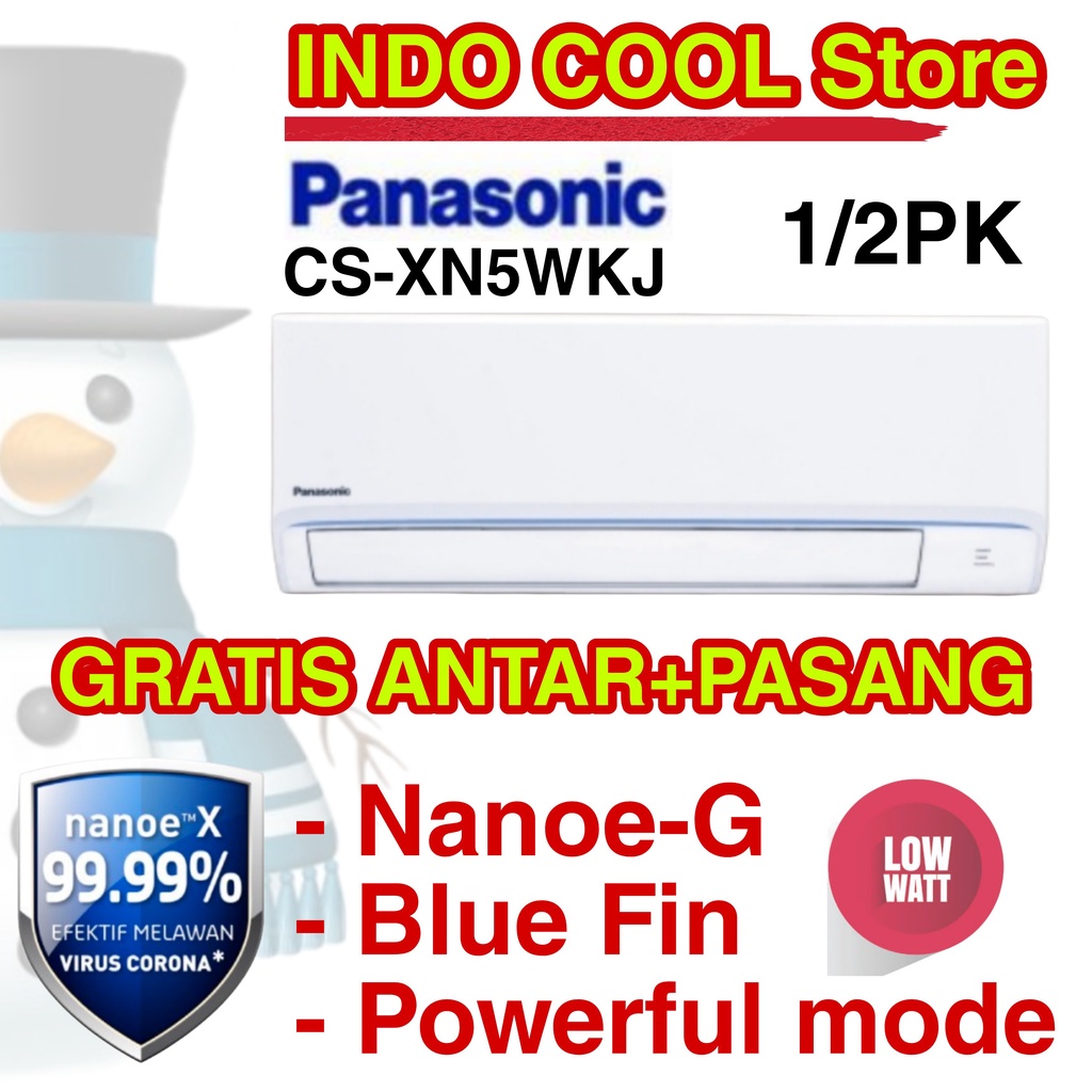 Ac Split Panasonic 1/2 PK CS-XN5 Deluxe Low Watt