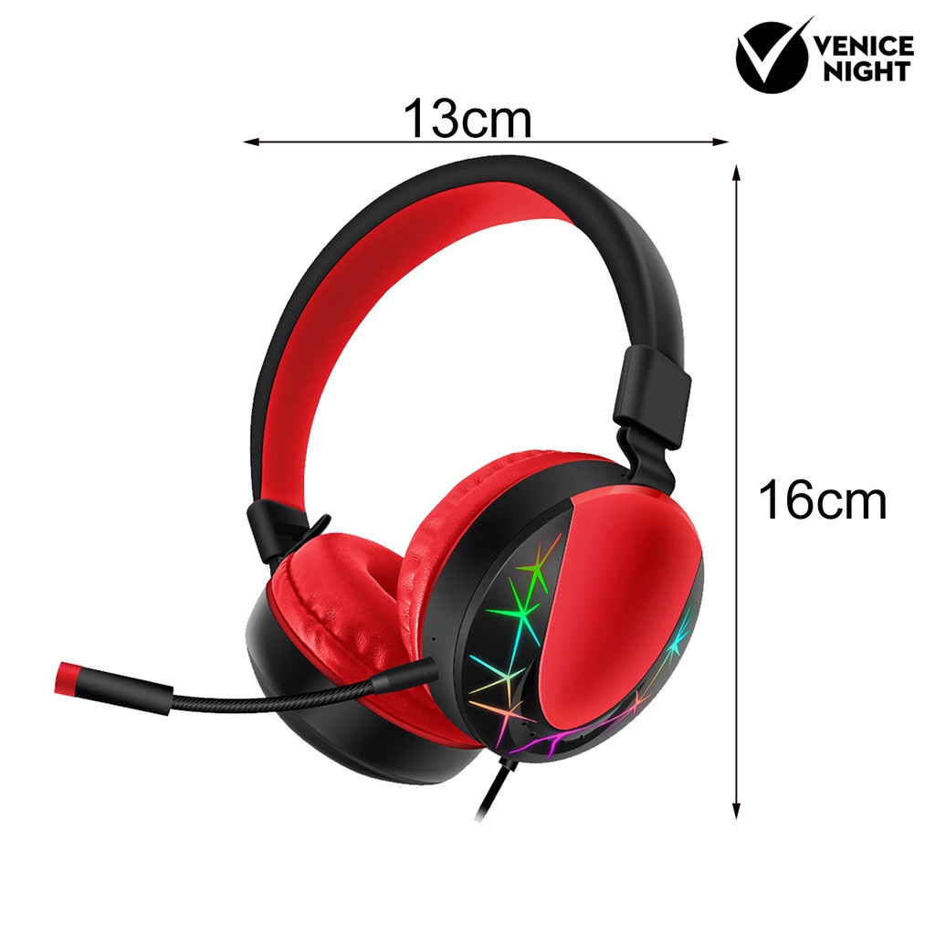 (VNEP) (Berkabel) AKZ-021 Headset RGB Luminous Retractable Dynamic Headphone untuk Gaming