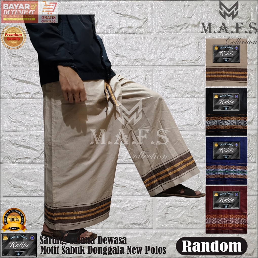 SARUNG CELANA DEWASA MOTIF SABUK SONGKET POLOS WARNA KALIFA