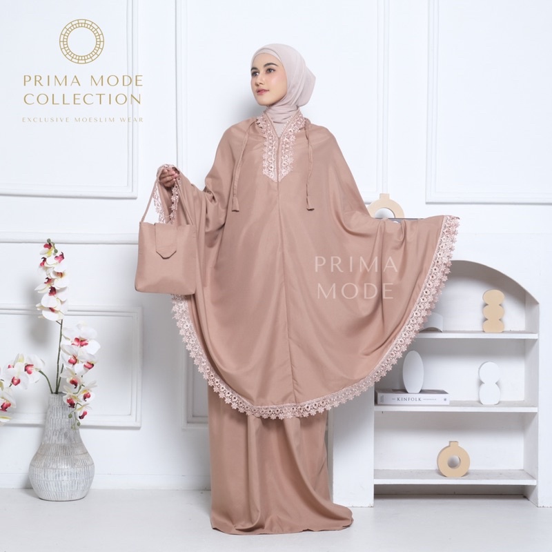 PRIMA MODE-Mukena Dewasa Renda Mewah 2in1 Prima Katun Mikro Premium