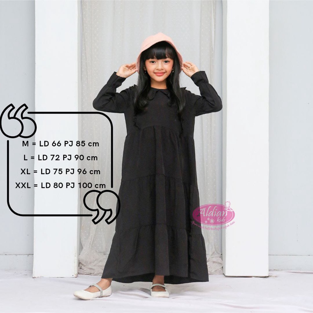 Gamis Anak Perempuan Ruffle Dress Polos Andini Terbaru 2022 / Alody's Collection