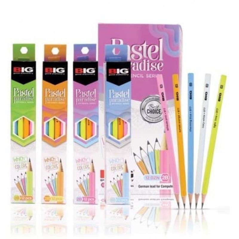 

BIG Pensil 2B Pastel Paradise PS-977 Graphite Pencil Extra Dark Ecer