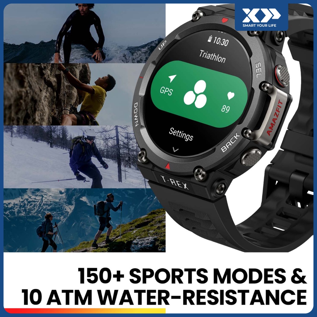 Amazfit T-Rex 2 Smartwatch Military-grade Toughness SpO2 GPS 150+ Sports Modes - Garansi Resmi