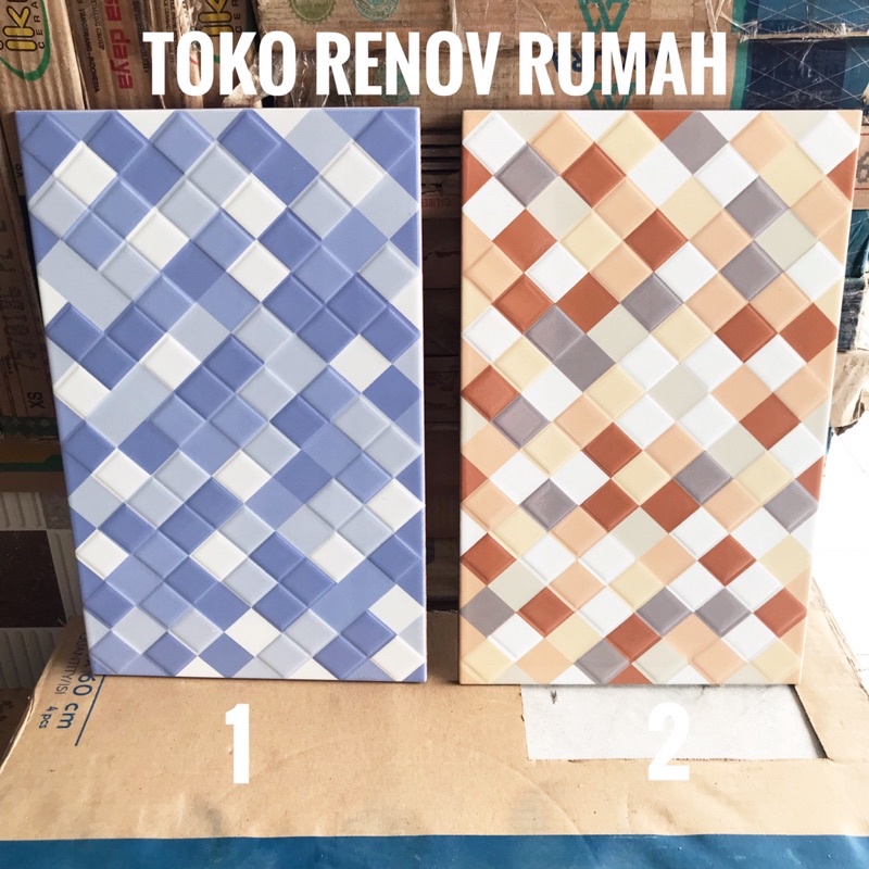 keramik dinding 25x40 mozaik/ keramik dinding kamar mandi/ keramik dinding biru/ keramik dinding dap