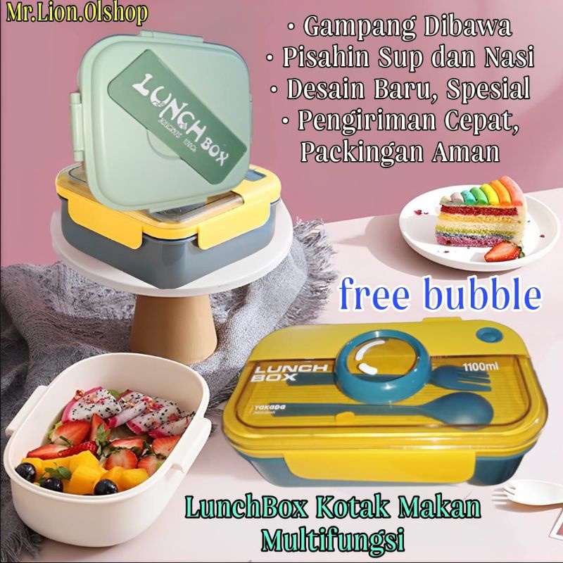 Lunch Box Delicious Lunch Free Sendok Dan Garpu