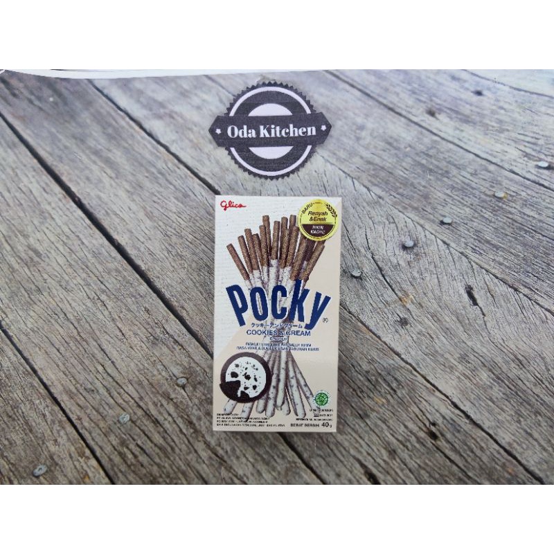 GLICO BISCUIT BISKUIT POCKY COOKIES AND CREAM 40gr