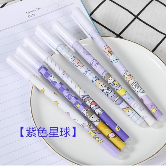 (JC)Pulpen Bisa Dihapus Bolpoin isi 6 pcs Gel Erasable Pen Pena Yang Bisa Dihapus Lucu Hapus/ballpoint isi 6 pcs warna biru