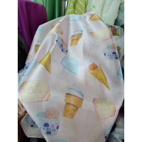 bahan organza motip