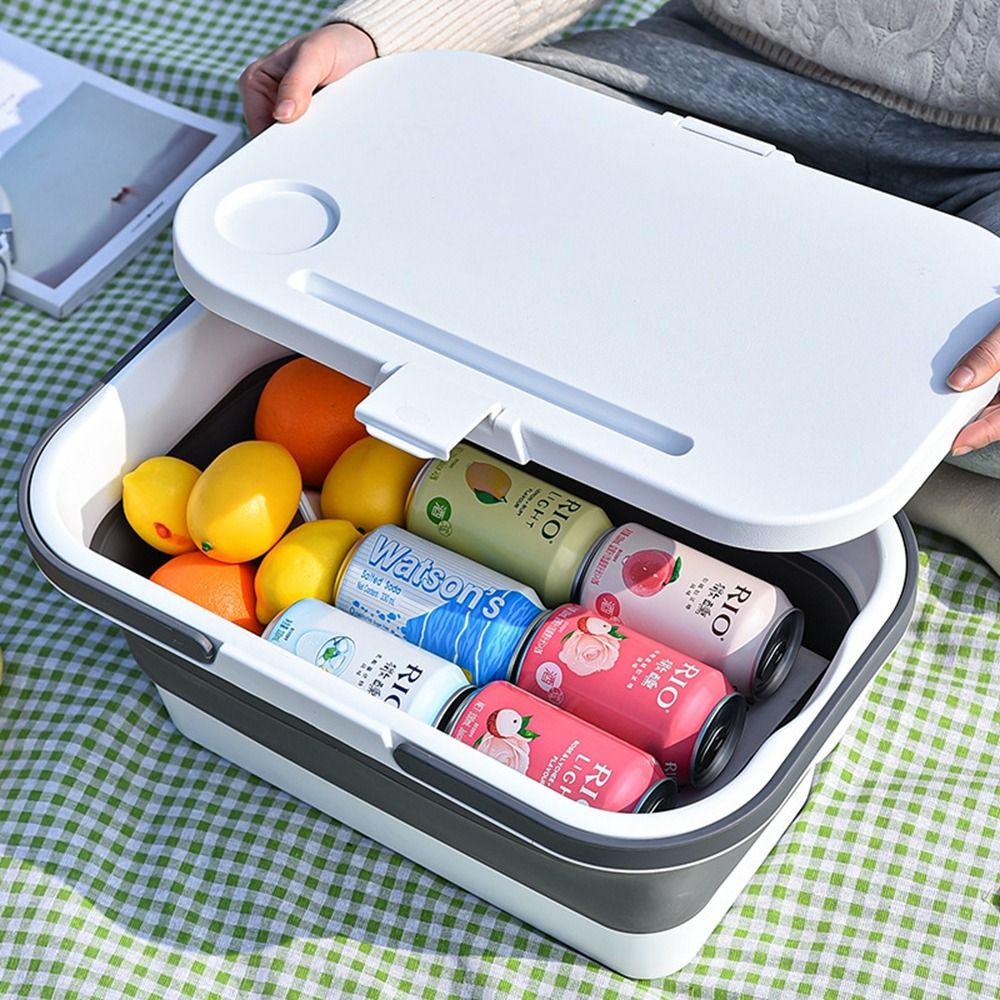 [Elegan] Storage Box Portable Meja Camping Serbaguna Tur Musim Semi Kapasitas Besar Keranjang Serba Serbi Lipat