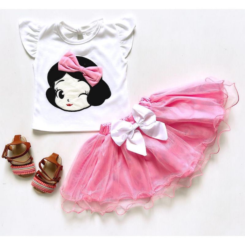 SETELAN ROK TUTU BAYI SNOW WHITE 0-18 BULAN / SETELAN ROK TUTU GOTIK PRINCESS SNOW WHITE PUTRI SALJU