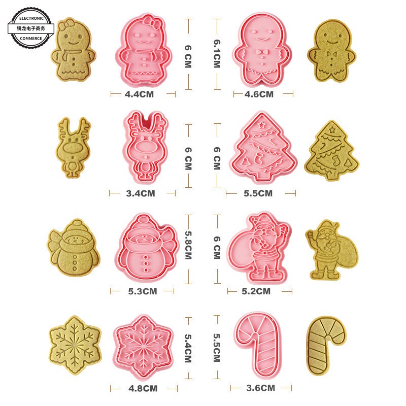 set 8pcs Christmas Cookie Cutter / cetakan kue kering natal plastik / xmas