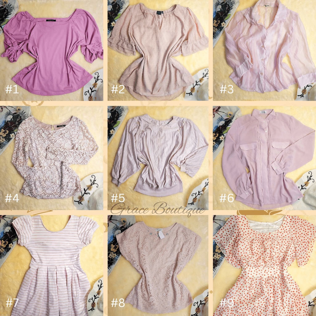 BLOUSE , DRESS / KEMEJA KOREA WANITA PREMIUM PINK