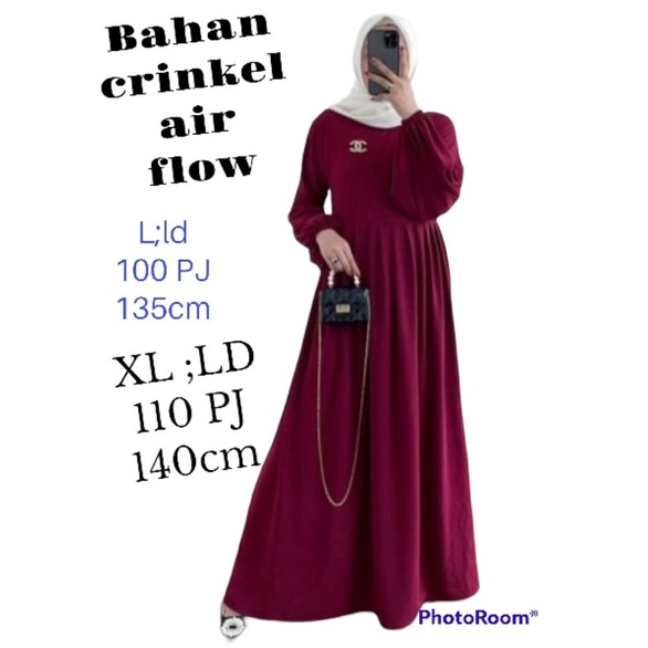 Gamis anak Gamis dewasa bahan crinkel air flow 4 size