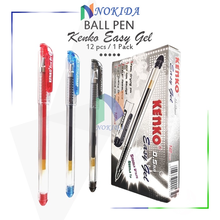 

Nokida Pulpen Easy Gel Kenko [1 Pack] / Ballpoint Gel Pen 12 Pcs / Pena Pen 1 Lusin / Polpen Kenko Jel 1 Pak / Bulpen 0.5mm / Ball Pen Kenko Pulpen Jel / Pulpen Boxi Kenko Motif Polkadot / Bolpen Tinta Warna Hitam 1 Box