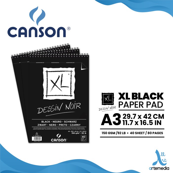 

Canson XL Pad Black Paper - 150gsm 20sheets