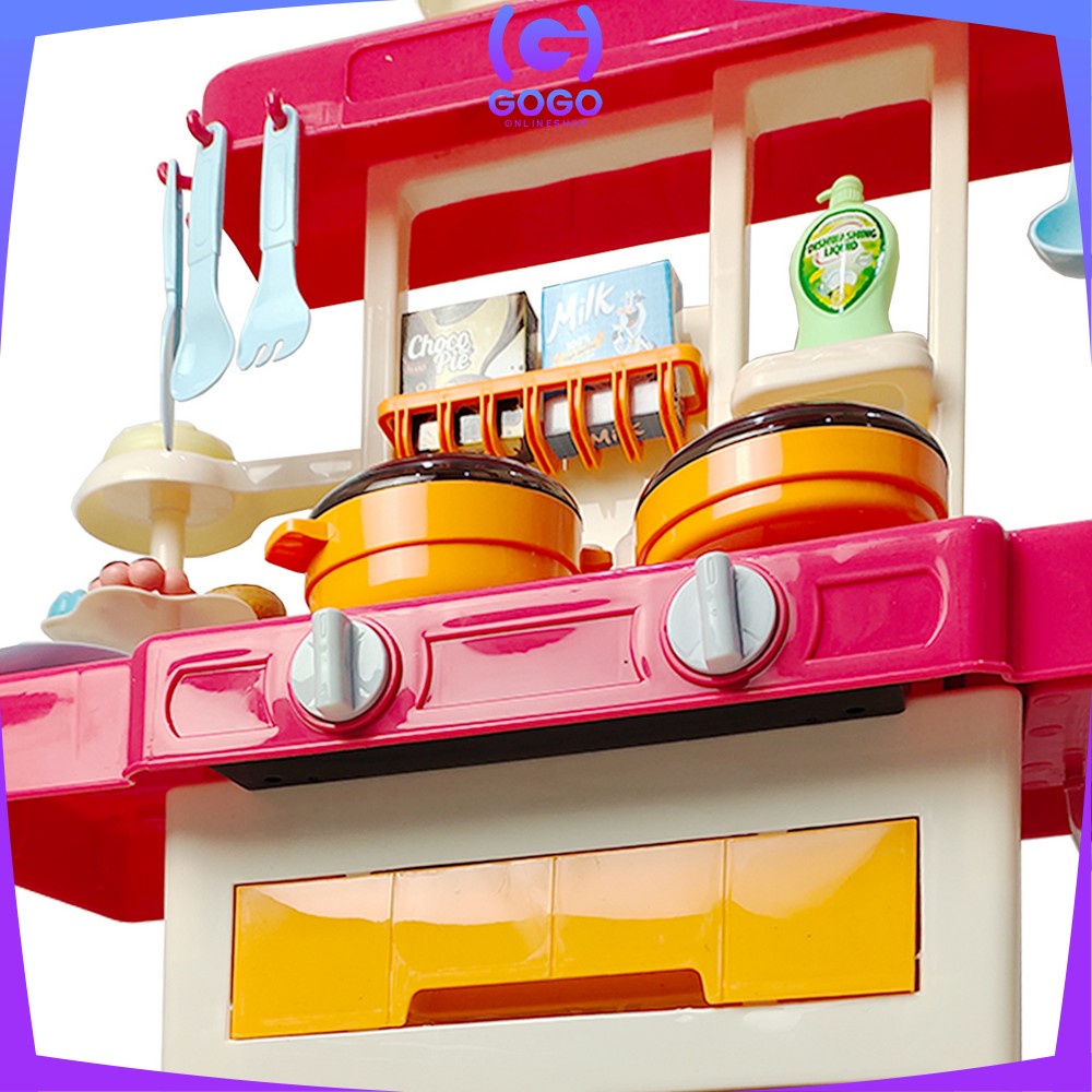 GOGO-M25 Mainan Spraying Mist Kitchen Set Isi 42PCS Mainan Masak Masakan Dapur Anak Perempuan 888-17