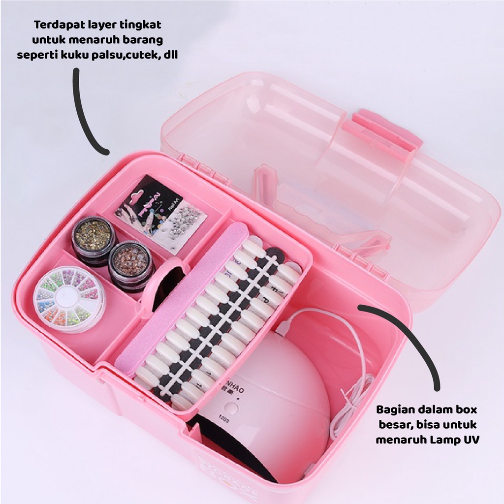 ( COD ) Box storage / Tempat kuas nailart makeup / Rak kosmetik / Box makeup