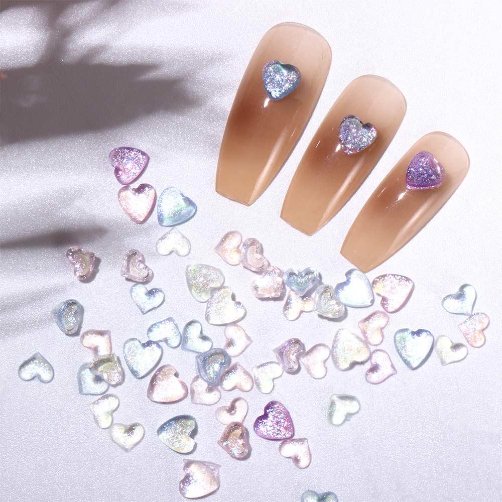 Dekorasi Nail Art Hati Agustina Japanese Love Heart Multicolor Dreamy Sparkle Manicure Aksesoris