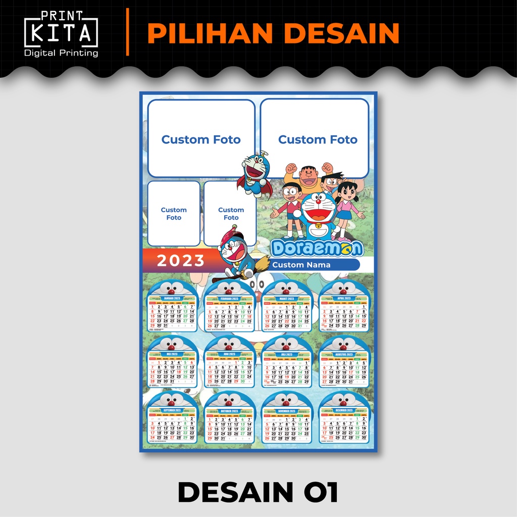 

Kalender Dinding 2025 Tema Kartun, Kalender Doraemon, Kalender Hello Kitty, Kalender Spongebob 2025