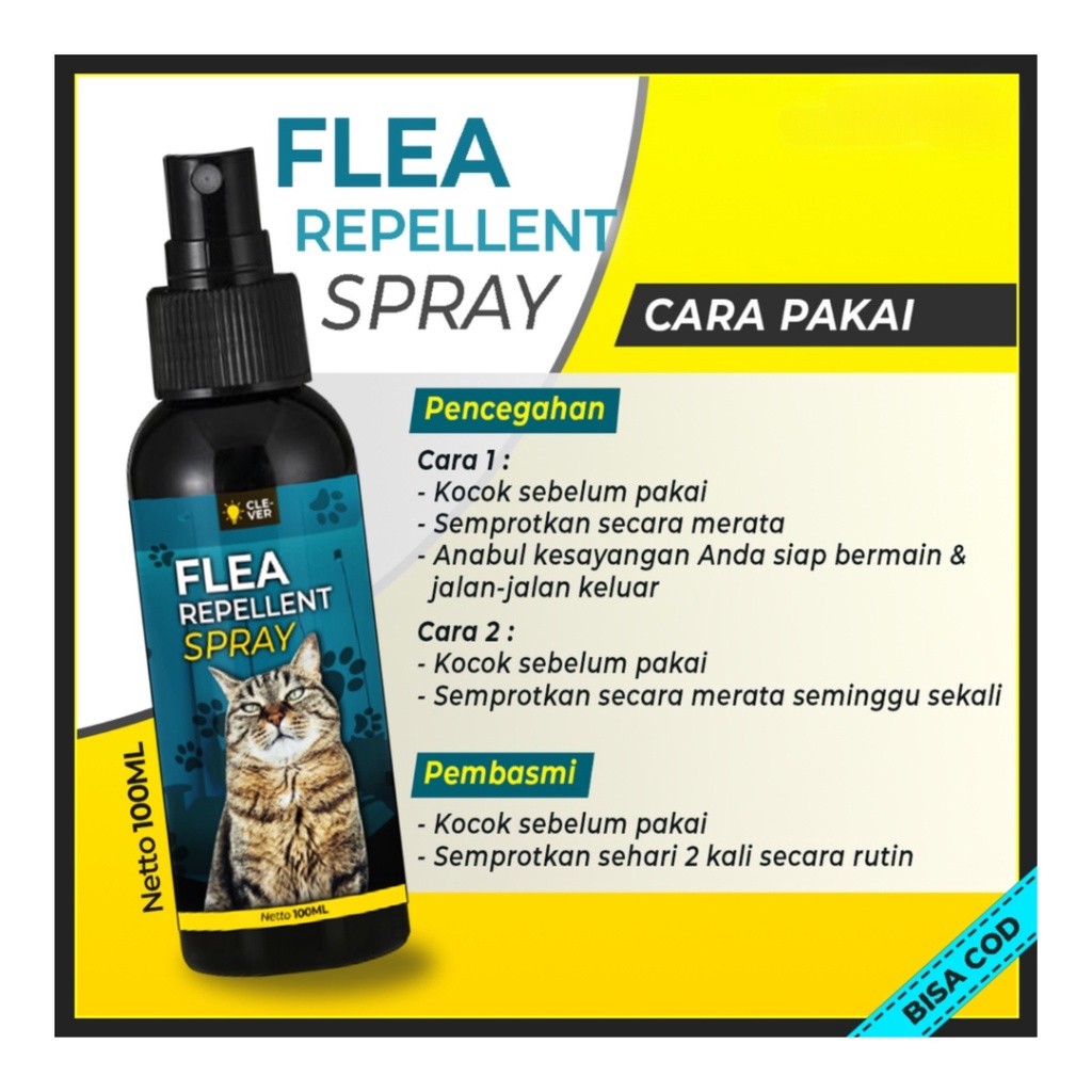 FLEA REPELLENT SPRAY 100mL - Pembasmi dan Pencegah Kutu Kucing / Obat Anti Kutu Kucing Anabul Kelinci [ CS ]