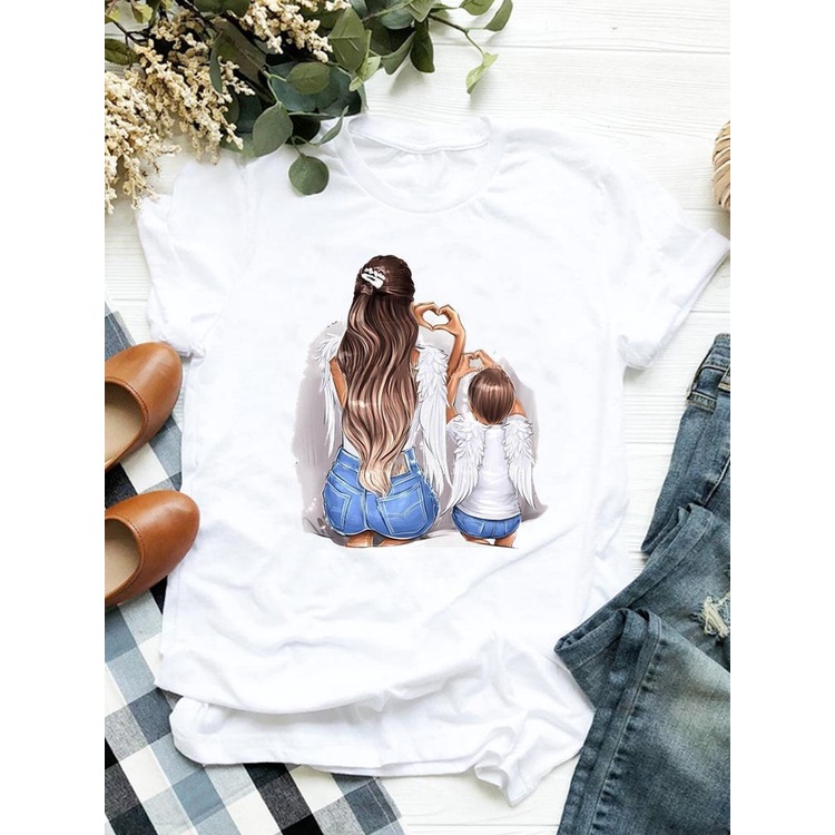 Baju Kaos Couple Keluarga Ibu Dan Anak Cewe Perempuan