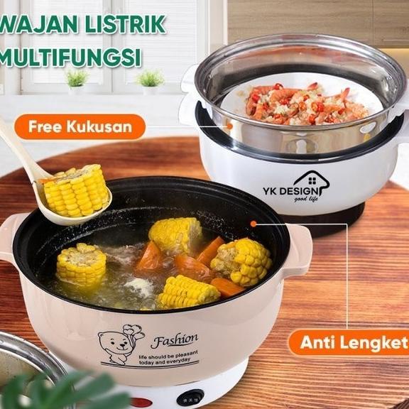 Panci Listrik Serbaguna Kapasitas Besar Multifungsi Free Kukusan 22CM