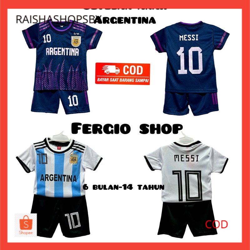 Kaos bola baju bola anak Argentina/ setelan baju bola anak Liga Dunia/ kaos bola anak Argentina/ baj