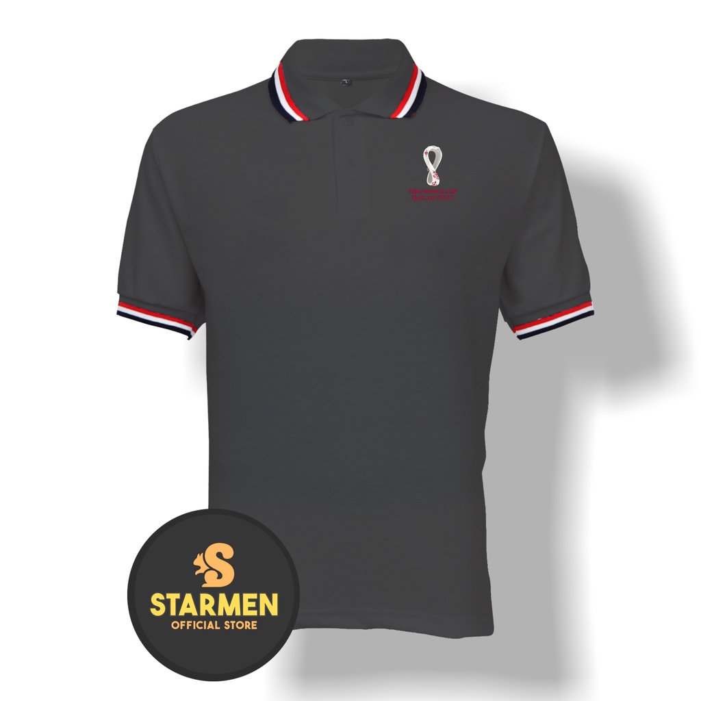 Kaos Polo Shirt Pria Kerah Logo FIFA WORLD CUP QTAR 2022