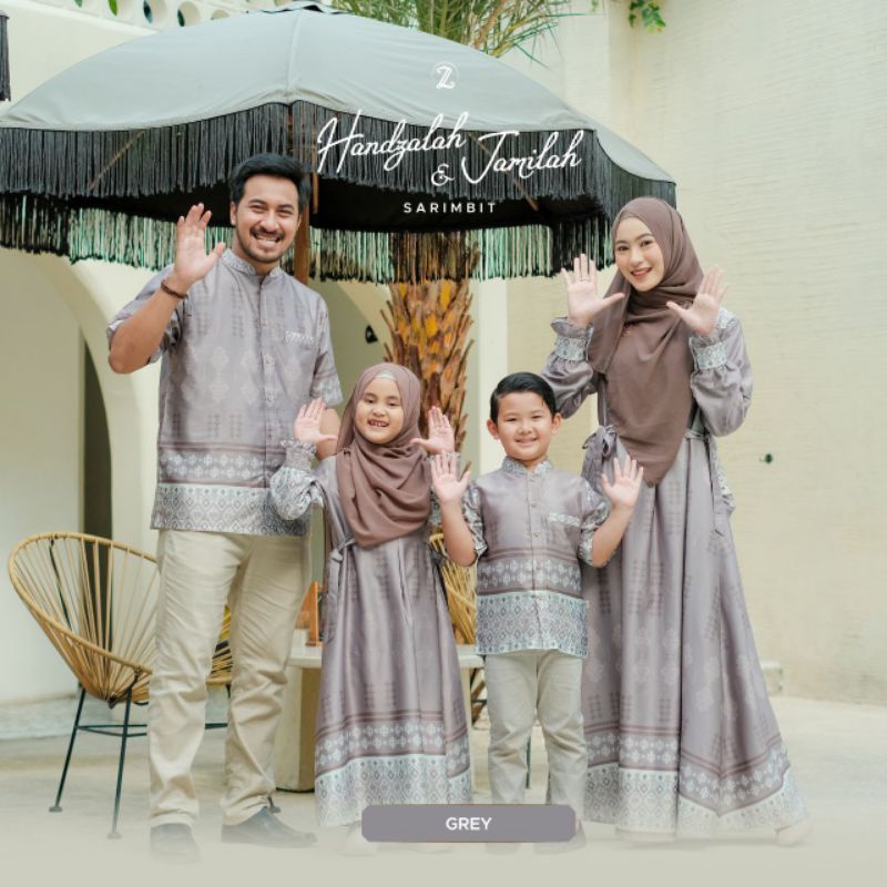 SARIMBIT 2023 Handzalah & Jamilah Signature Family Set Zalona Dior Silk Couple Keluarga Seragam Leba
