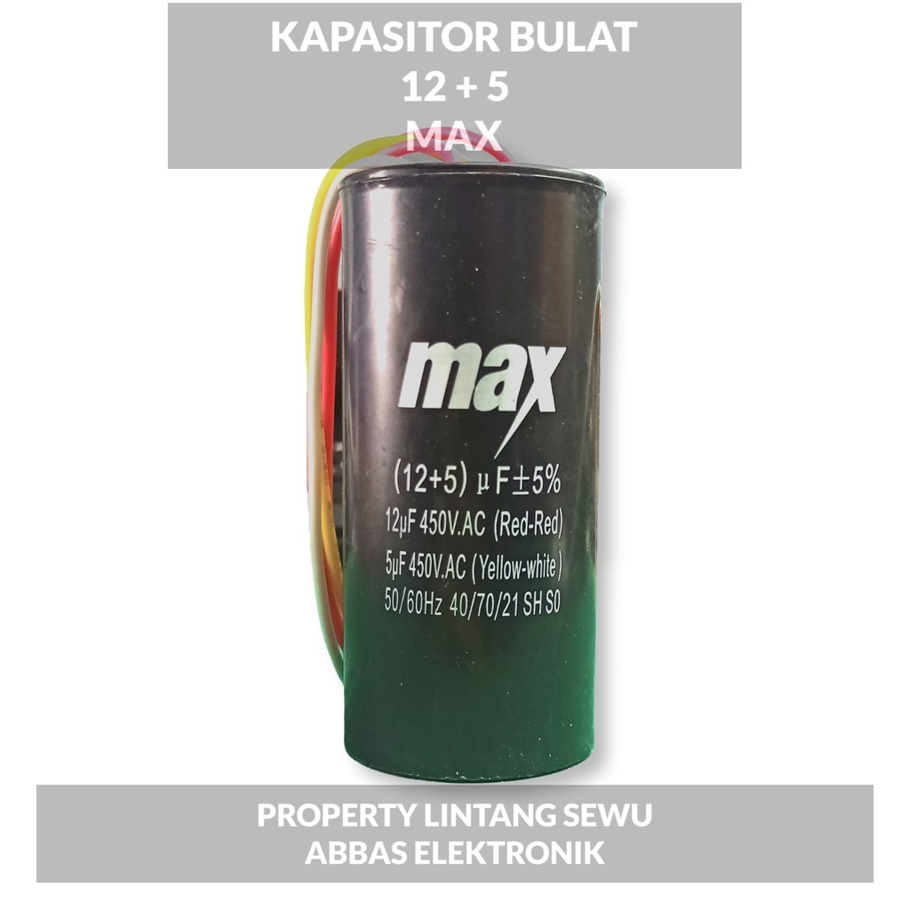 capasitor kapasitor mesin cuci 2 tabung 12 + 5 mikro 450 volt