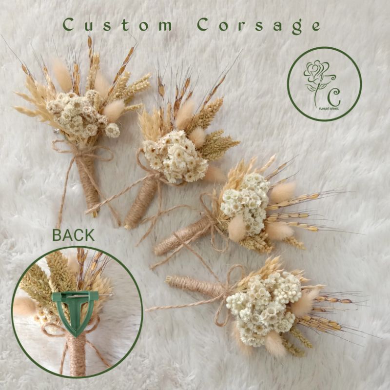 Custom Corsage Pin Jas Pria Bros Jas Pria Jas Pernikahan Warna Natural Bros Bunga Kering Pin Untuk J