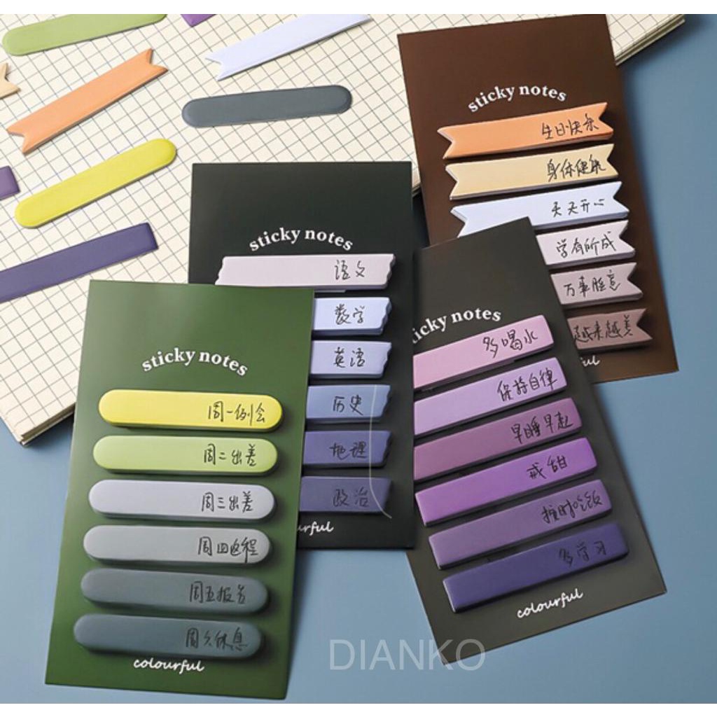 

Sticky notes classic retro estetik kertas colourful DIY Pembatas Buku