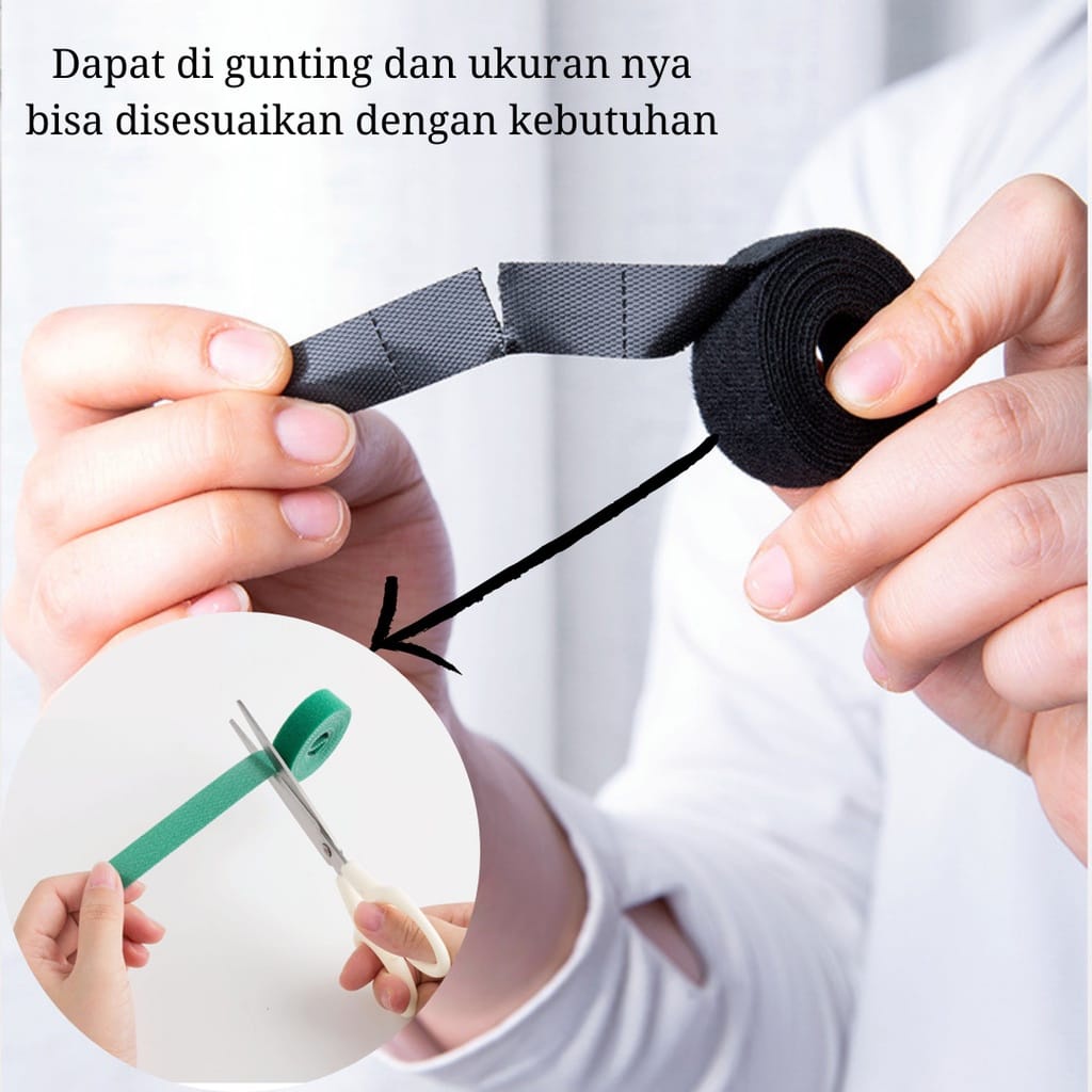 Strap Perekat Pengikat Kabel Organizer Tali Cable Pengikat Tie Organizer Praktis Serbaguna TERMURAH TERLARIS