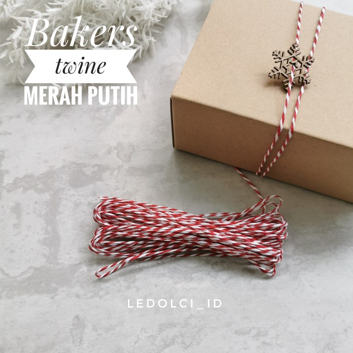 

!!!!!!] PITA TALI MERAH PUTIH NATAL CHRISTMAS BAKERS TWINE 10 METER
