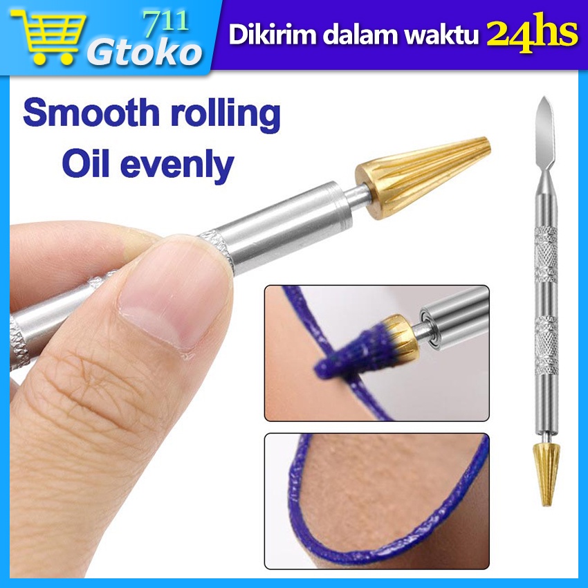 

Dual-purpose Edge Oil Pen / Brass Head Dual Head Leather Edge Oil Dye Pen Roller Tool