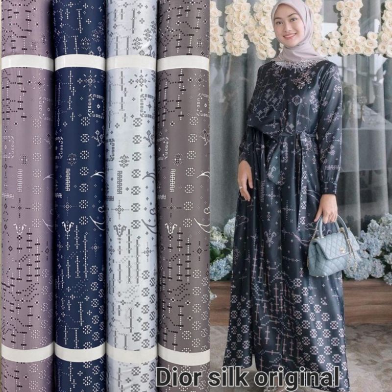 Bahan Silk Dior Original Motif Alam Semesta 0.50m