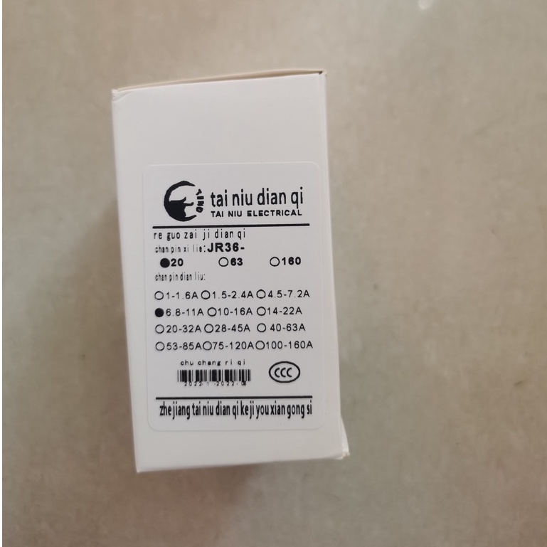 JR36-20 6.8-11A Thermal Overload Relay Protector Termurah