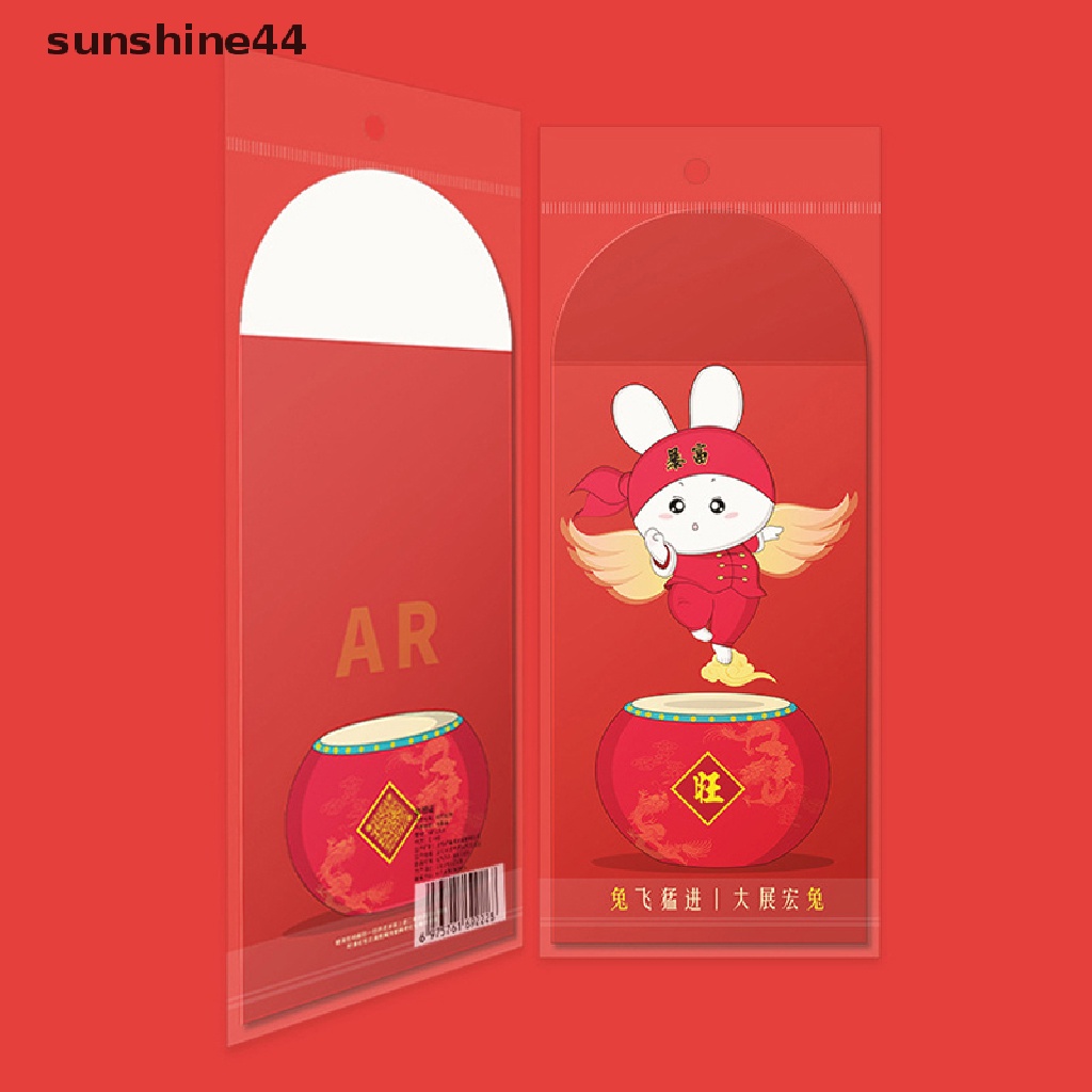 Sunshine 6PCS Amplop Angpao Tahun Baru Cina / Imlek 2023 Warna Merah