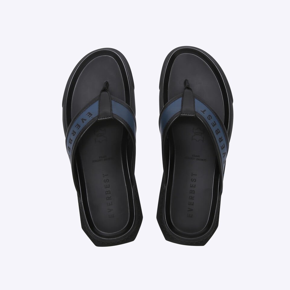 SANDAL KULIT EVERBEST PRIA ORIGINAL CASUAL BRANDED ASLI BIRU NAVY EM09