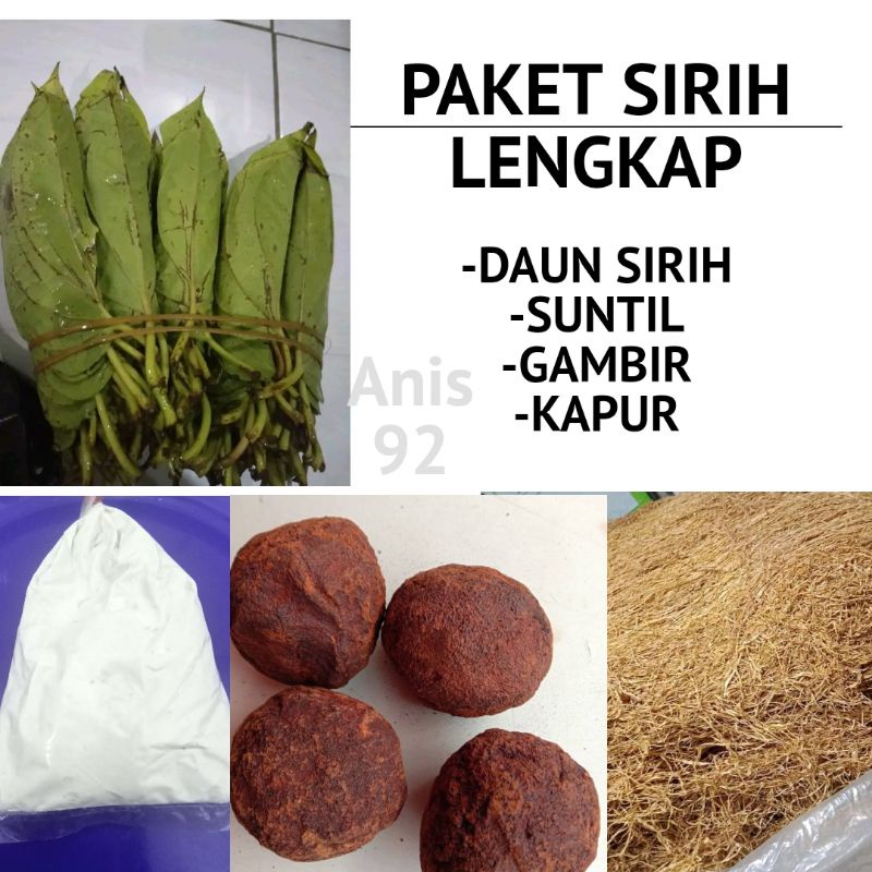 

Paket Sirih Demban Lengkap Sirih Suntil Gambir Kapur