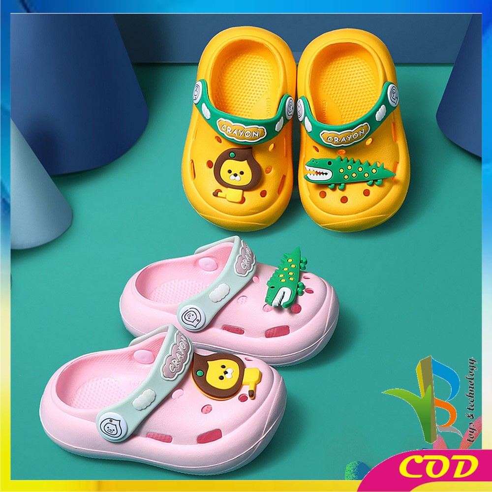 RB-S39 Sandal Sepatu Anak Dengan Tali Belakang Bahan EVA Motif Dinosaurus Lucu Anti Slip / Sendal Peach Waterpoof Import Cute Slipper Baby Gemoy