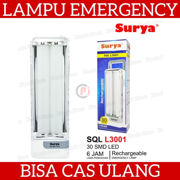 SURYA SQL L3301 Lampu LED Emergency Darurat Senter Bisa Isi Cas Ulang