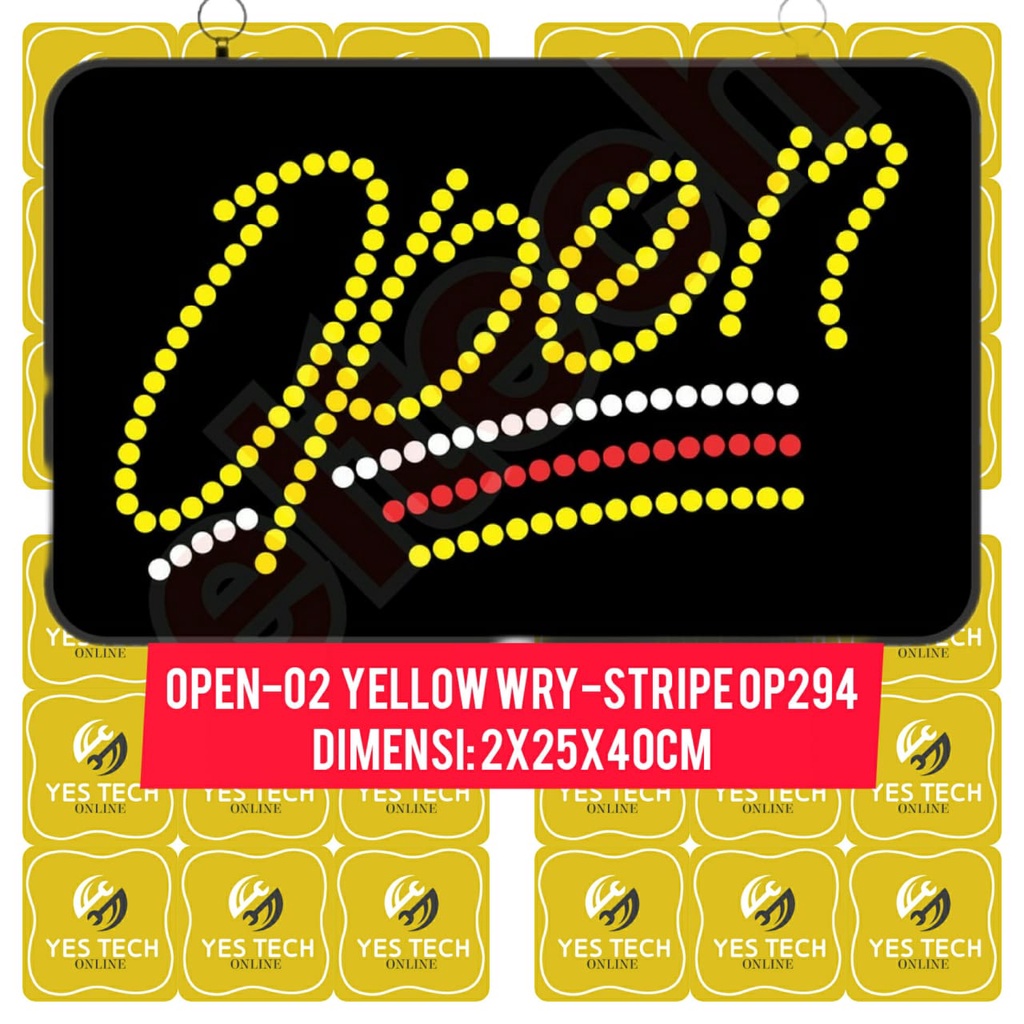 

LED Logo Sign Board Tanda Buka OPEN2 Merah Kuning Hijau Biru Putih WRY