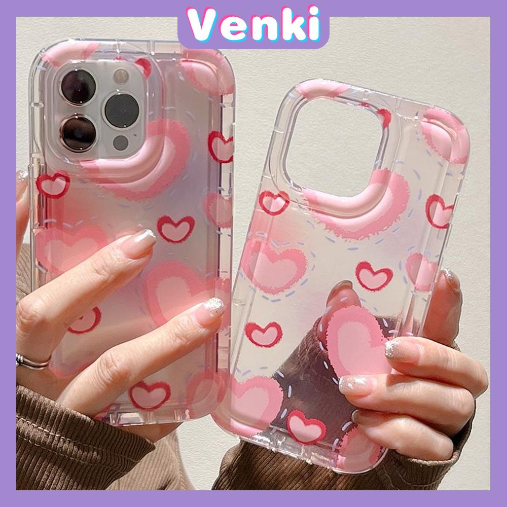 Case For iPhone 14 Pro Max TPU Soft Jelly Airbag Case Clear Pink Cute Hearts Case Camera Protection Shockproof For iPhone 14 13 12 11 Plus Pro Max 7 Plus X XR