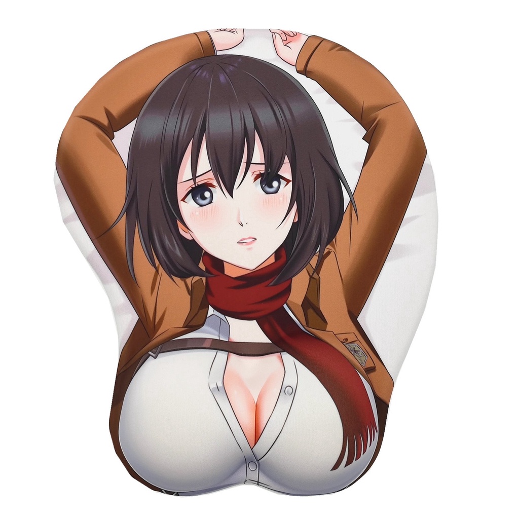 Mikasa Ackerman Anime 3D Oppai Mouse Pad Pergelangan Tangan Sisanya