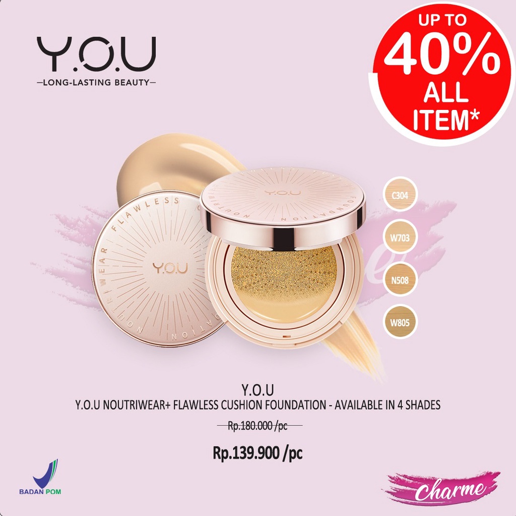 (READY &amp; ORI) Y.O.U Noutriwear + Flawless Cushion Foundation