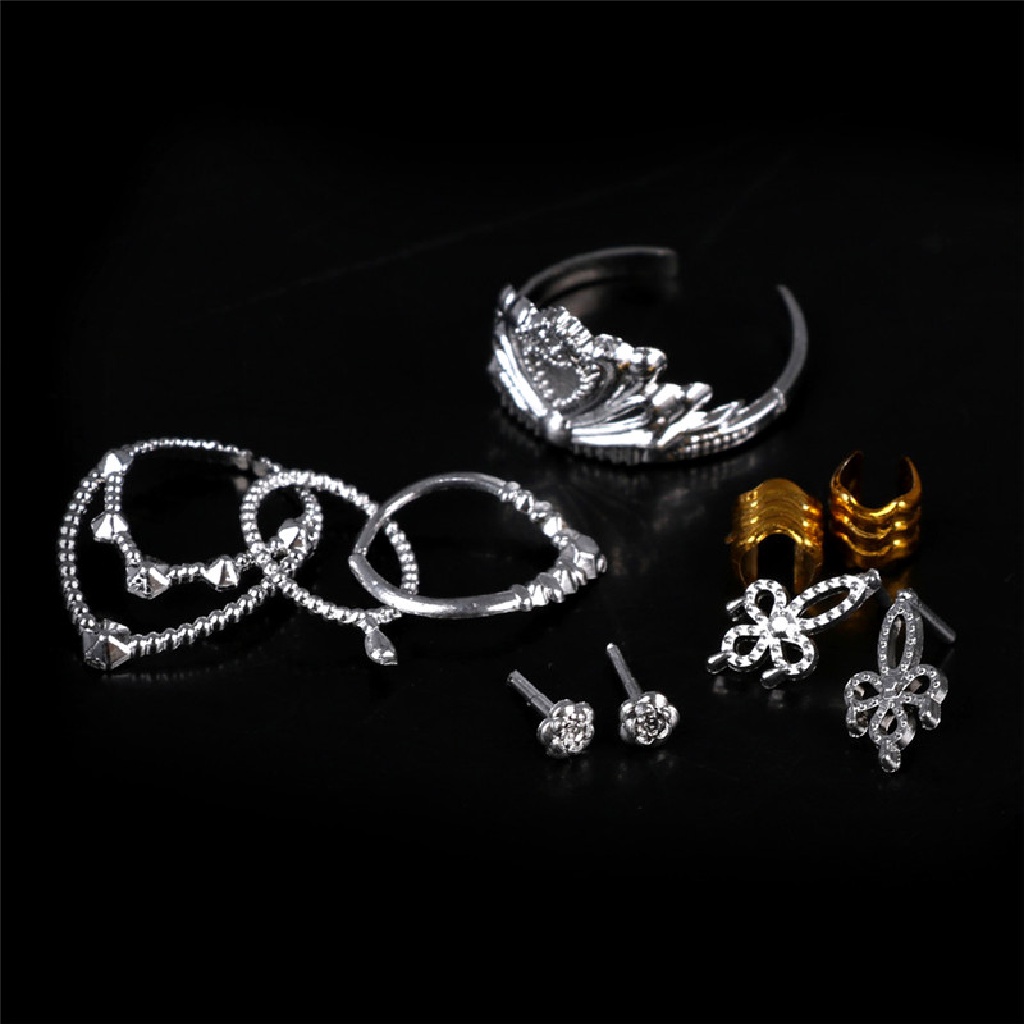 10pcs / Set Mainan Mahkota / Kalung / Gelang / Ikat Kepala Bahan Plastik Untuk Aksesoris Boneka 11 &quot;
