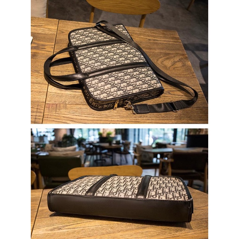 Tas Laptop Macbook Selempang Luxury Branded PU leather with Gold Buckle Longstrap Size 14 - 15 inch
